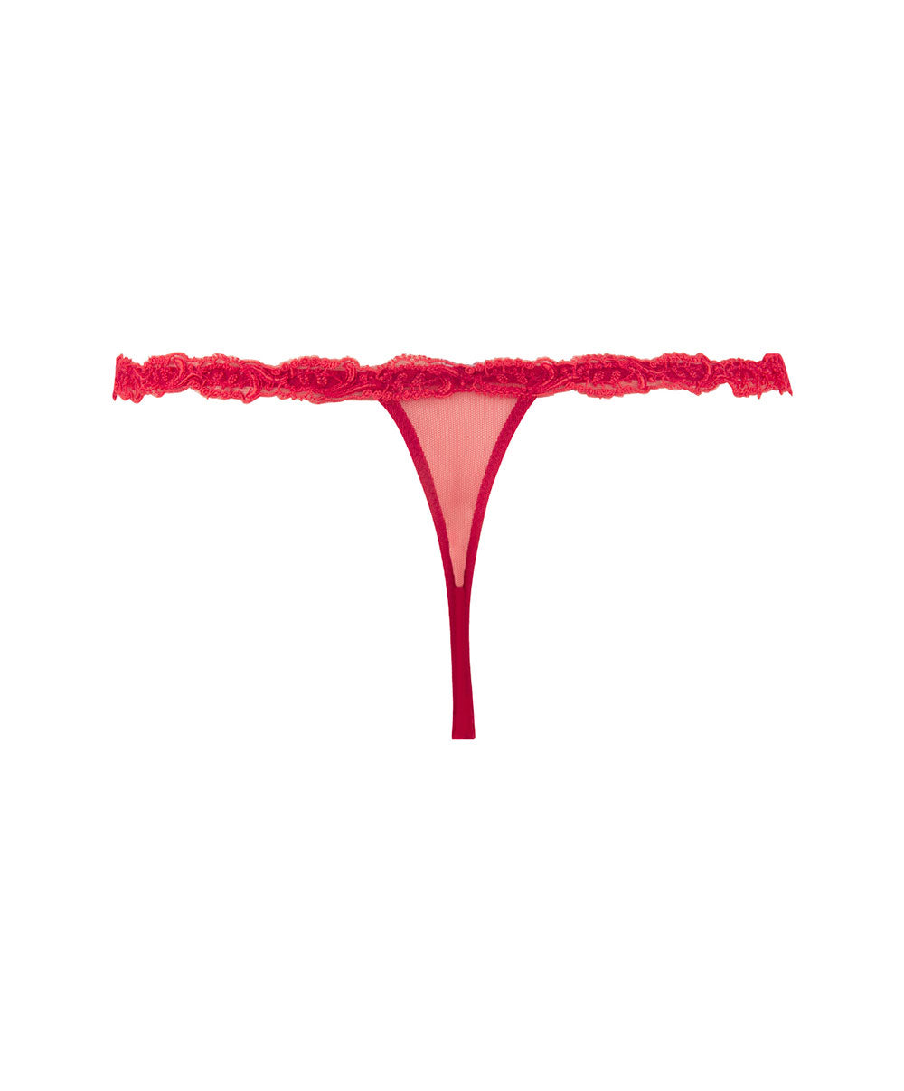 String sexy en soie Lise Charmel Splendeur soie rouge ACC0580-RS