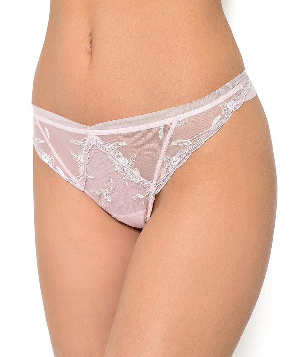 String tanga Lise Charmel Frisson Végétal rose ACG0012-VR