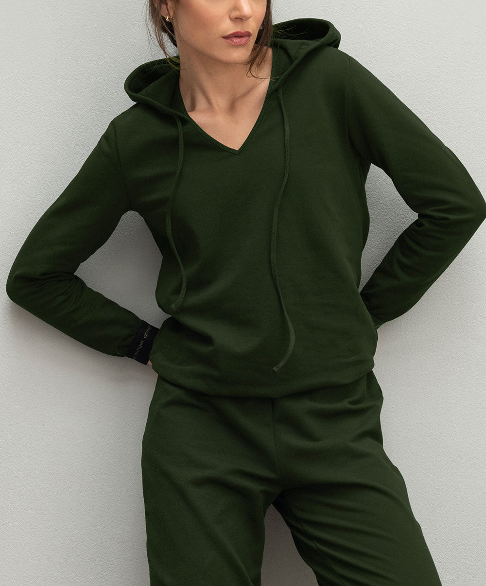 Sweat à capuche Antigel de Lise Charmel Tressage Graphic éclat aventure kaki ELC5337-EA