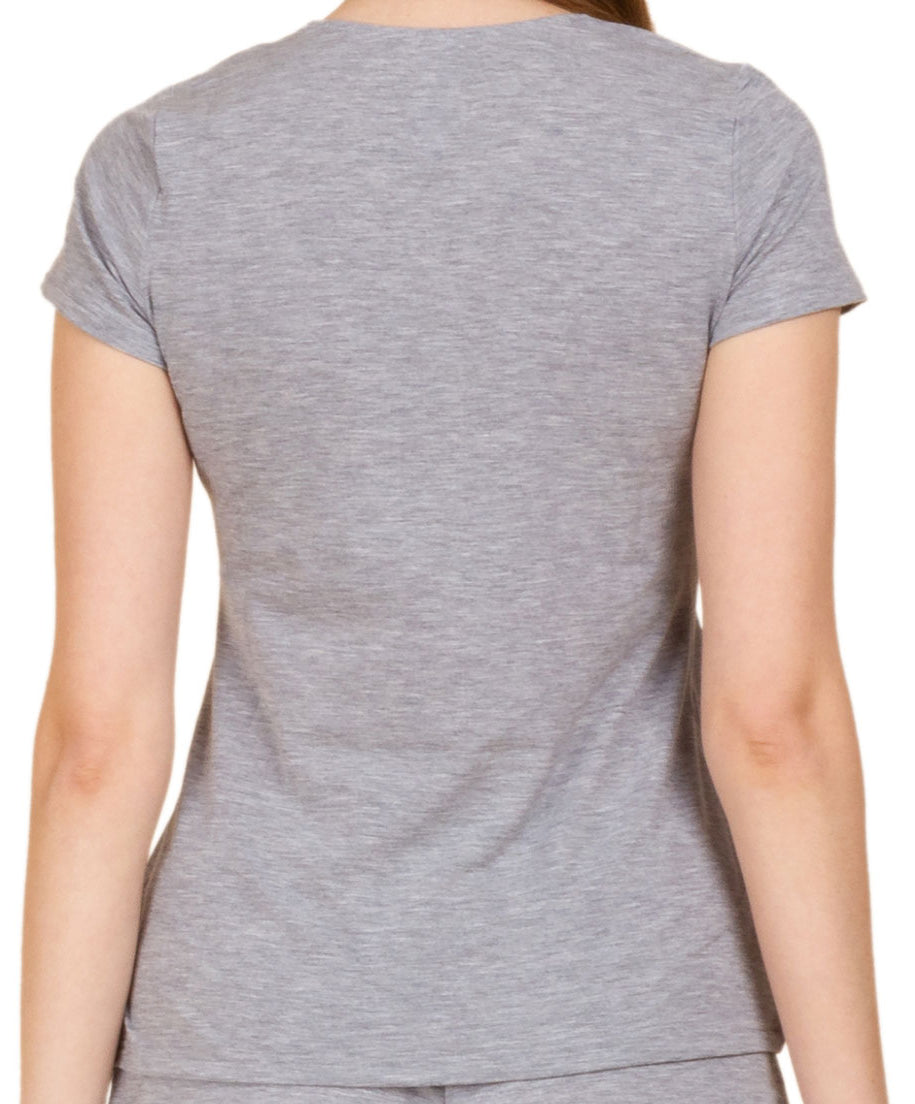 T-shirt manches courtes col en V Antigel de Lise Charmel Simply Perfect chiné gris ENA9106-CG