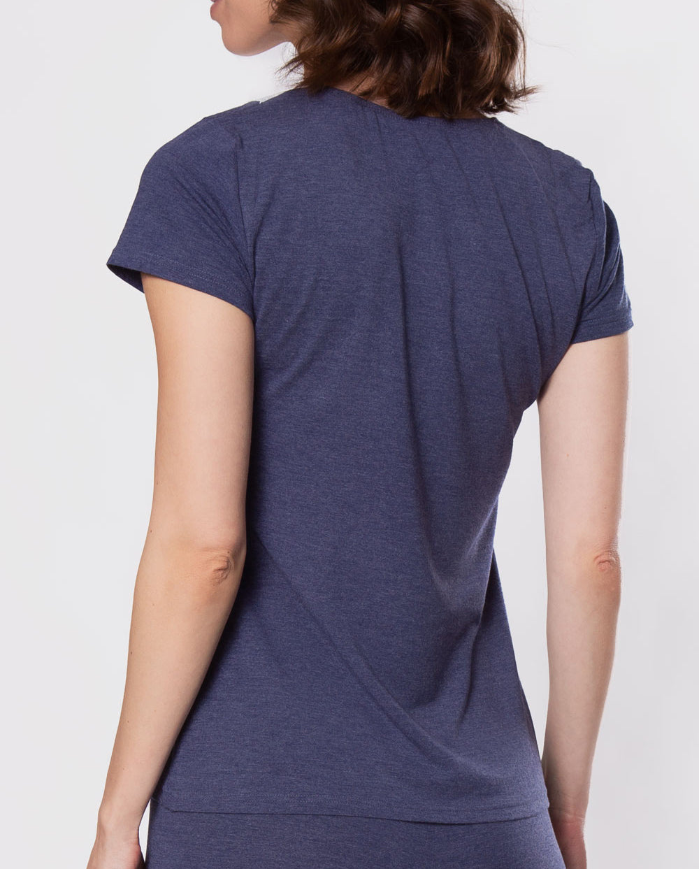 T-shirt manches courtes col en V Antigel de Lise Charmel Simply Perfect bleu chiné ENA9106-BN