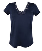 T-shirt manches courtes col en V Antigel de Lise Charmel Simply Perfect bleu marine ENA9106-BM