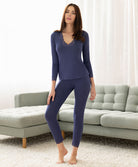 T-shirt manches longues col V Antigel de Lise Charmel Simply Perfect bleu purple ENA2006-BP