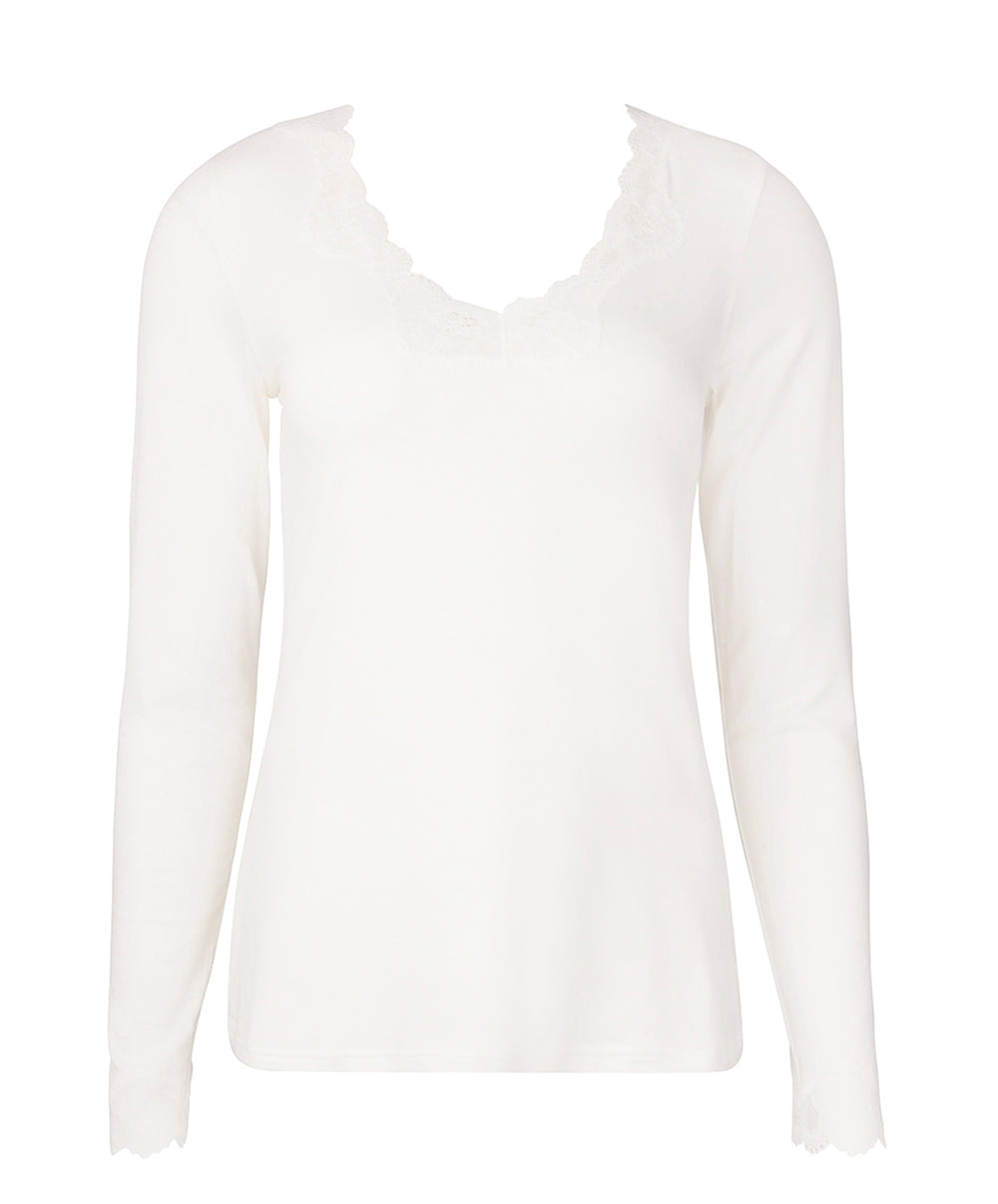 T-shirt manches longues col V Antigel de Lise Charmel Simply Perfect nacre ENA2006-NA