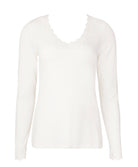 T-shirt manches longues col V Antigel de Lise Charmel Simply Perfect nacre ENA2006-NA