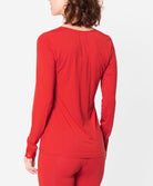 T-shirt manches longues col V Antigel de Lise Charmel Simply Perfect rouge capucine ENA2006-RC
