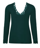T-shirt manches longues col V Antigel de Lise Charmel Simply Perfect vert anglais ENA2006-VA 101