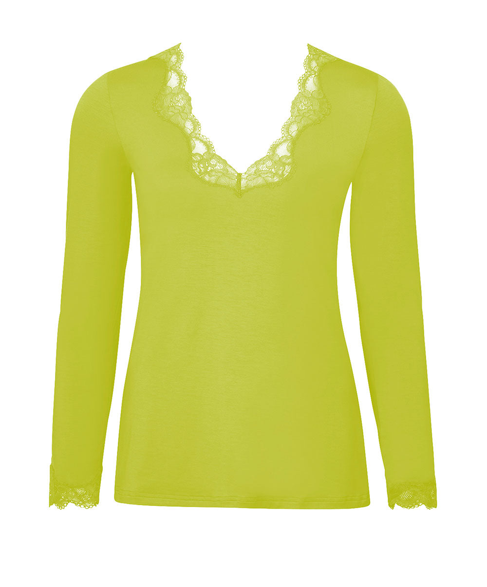 T-shirt manches longues col V Antigel de Lise Charmel Simply Perfect vert granny ENA2006-VG