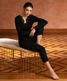 T-shirt manches longues laine et soie "Bien-être" Lise Charmel Plaisir Caresse noir ANJ9010-NO