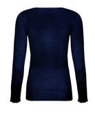 T-shirt manches longues laine et soie "Bien-être" Lise Charmel Plaisir Caresse pierre bleu ANJ9010-PB