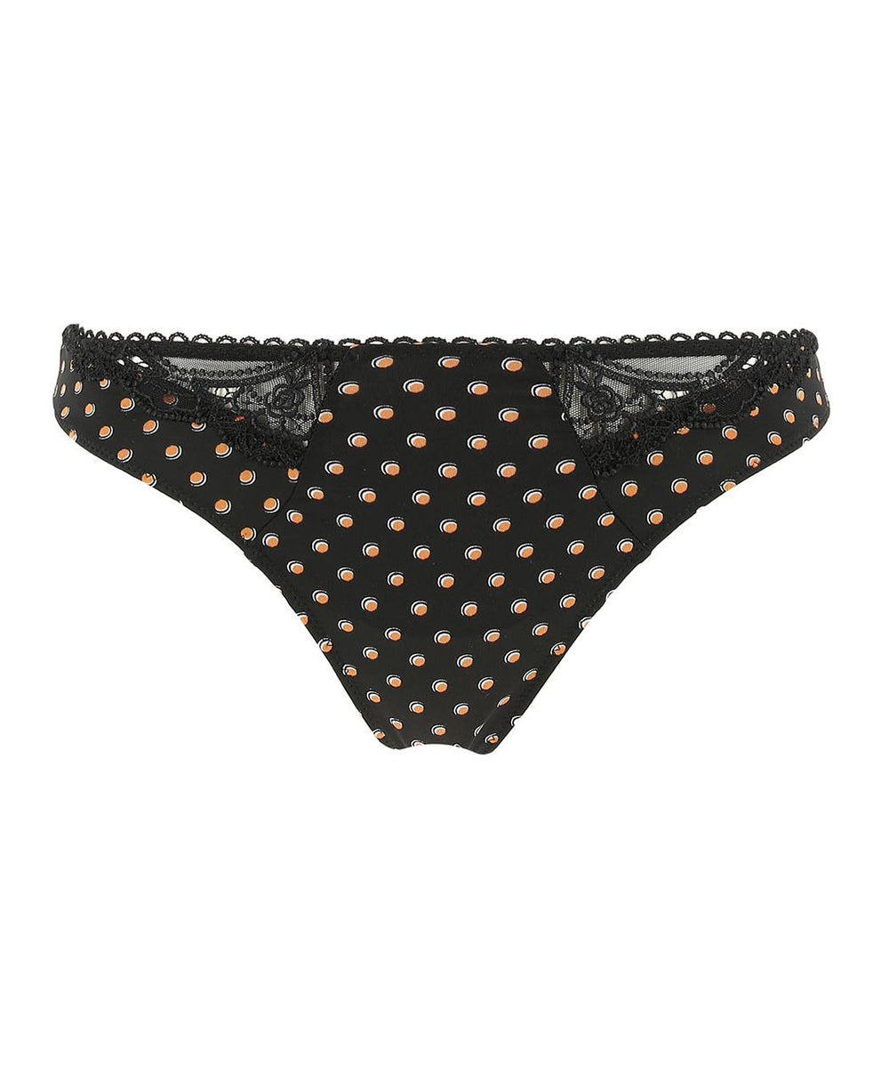 Tanga Antinéa de Lise Charmel Pois Glamour noir camel CCC0036-NC face