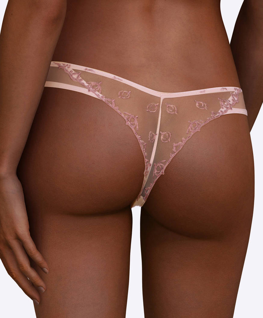 Tanga Chantelle Champs Elysées rose perle C26090-046
