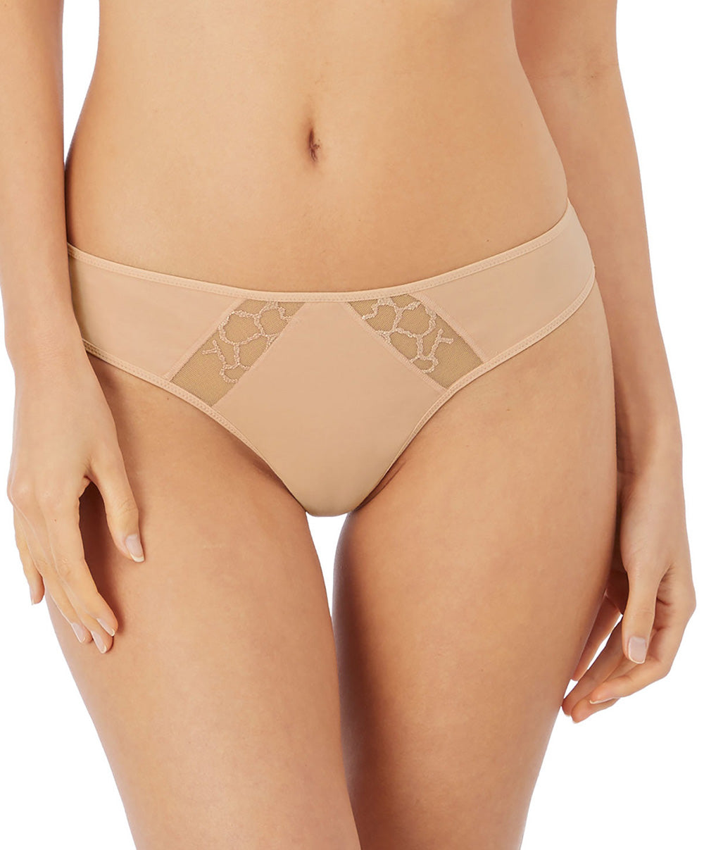 Tanga coton Wacoal Lisse frappe nude WE145007-FRP