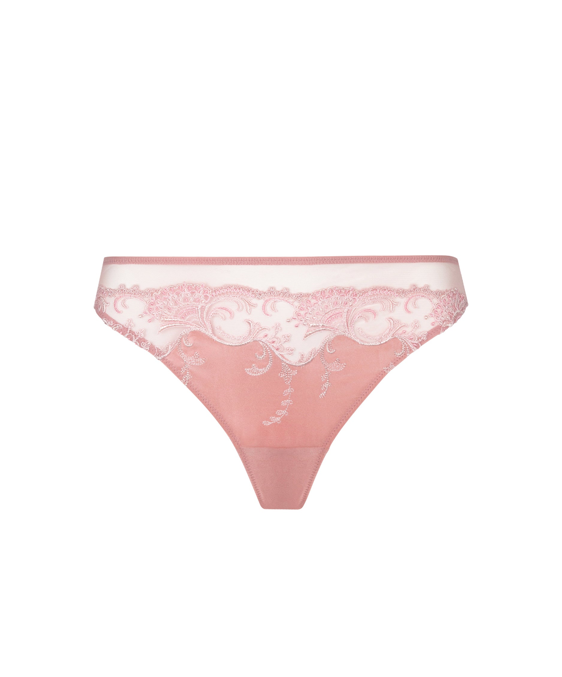 Tanga en soie Lise Charmel Splendeur soie rose vintage ACC0080-SU