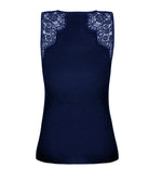 Tee-shirt sans manches laine et soie "Bien-être" Lise Charmel Plaisir Caresse pierre bleu ANJ9210-PB