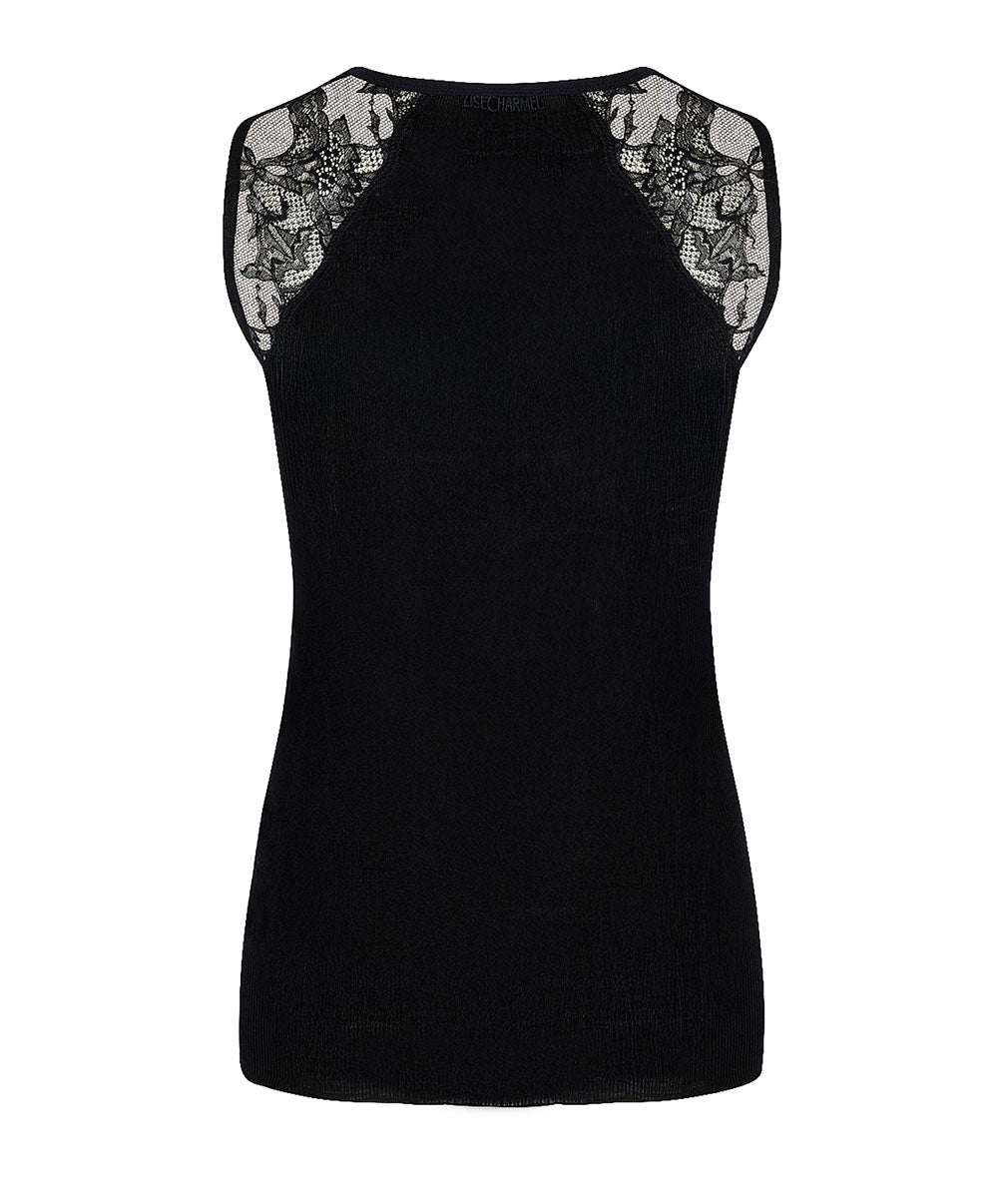 Tee-shirt sans manches laine et soie bien-être Charme Secret noir Lise Charmel ANJ9233-CN 9