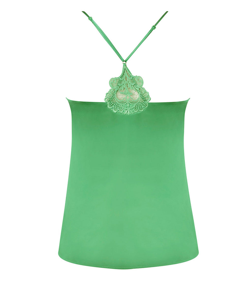 Top en soie sans manches Lise Charmel Dressing Floral émeraude ALC4088-DE