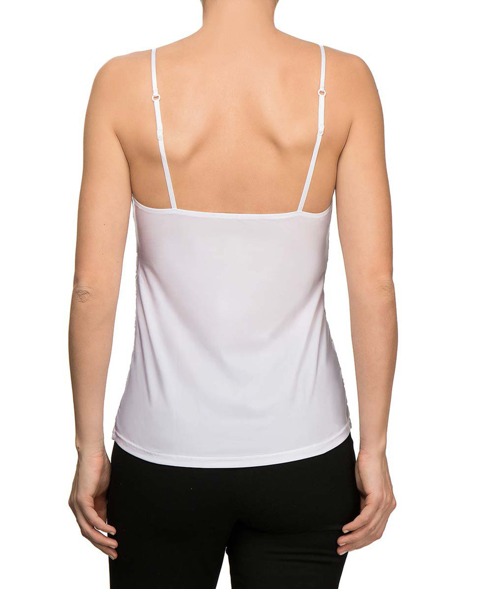 Top satin femme Lise Charmel Acanthe Arty blanc ALG4007-BL face