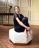 Top manches courtes laine et soie "Bien-être" Lise Charmel Plaisir Caresse pierre bleu ANJ9110-PB