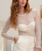 Top manches longues Antigel de Lise Charmel Atelier Séduction écru nacre ELH4457-EN