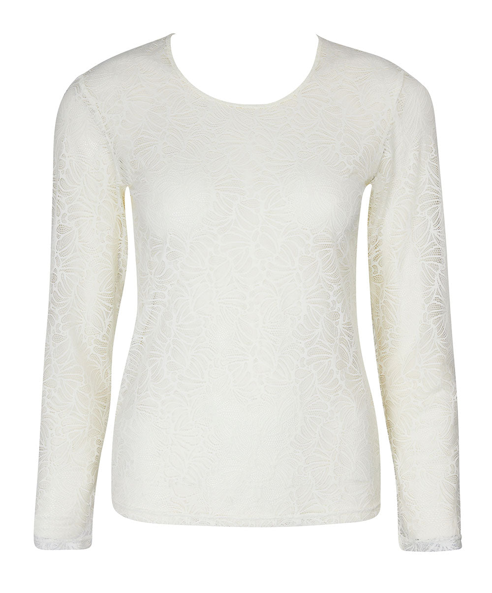 Top manches longues Antigel de Lise Charmel Atelier Séduction écru nacre ELH4457-EN