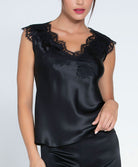 Top mode en soie Lise Charmel Splendeur Soie noir ALC4180-NO