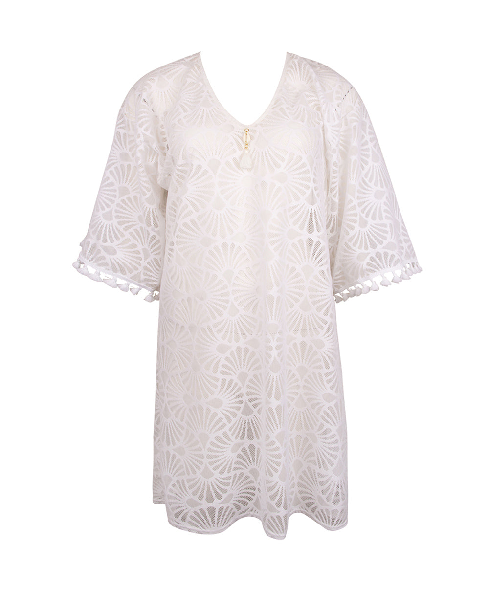 Tunique de plage La Muse Dentelle blanc Antigel Bain ESB4406-BL