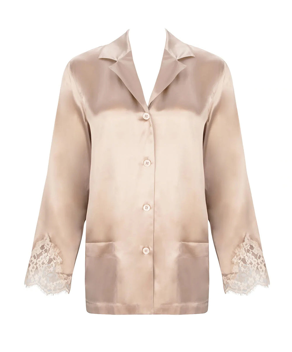 Veste chemisier haut de pyjama en soie Lise Charmel Splendeur soie aurore ALC3480-SR