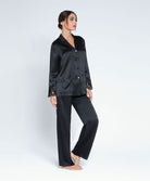 Veste chemisier haut de pyjama en soie Lise Charmel Splendeur Soie noir ALC3480-NO
