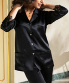 Veste chemisier haut de pyjama en soie Lise Charmel Splendeur Soie noir ALC3480-NO