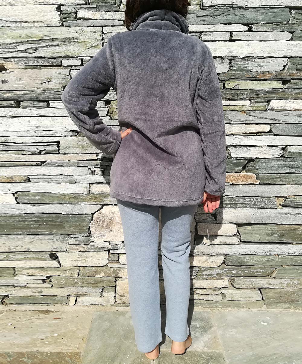 Veste d'intérieur en fausse fourrure Cosy23 Canat gris