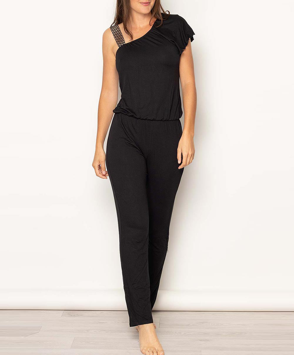 Combi-pantalon de plage La Double Mix noir Antigel Bain ESA3050-NO face