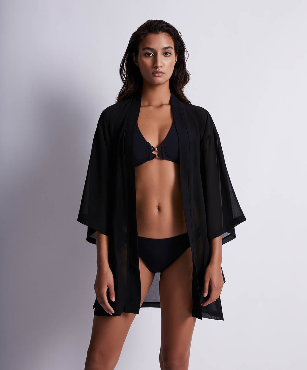 Kimono de plage Evening sand Noir Aubade Bain 2Z65-NOIR