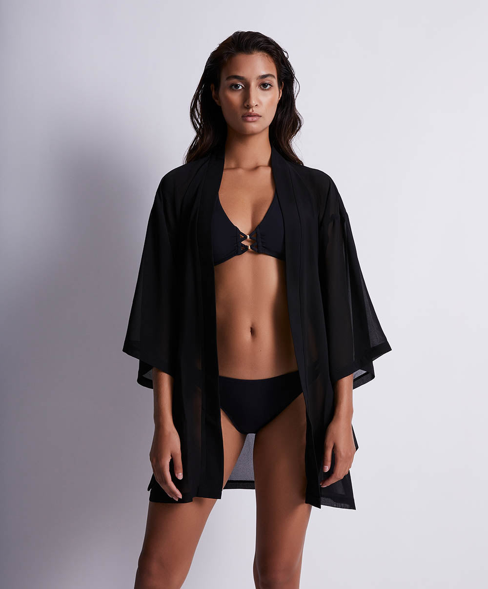 Kimono de plage Evening sand Noir Aubade Bain 2Z65-NOIR