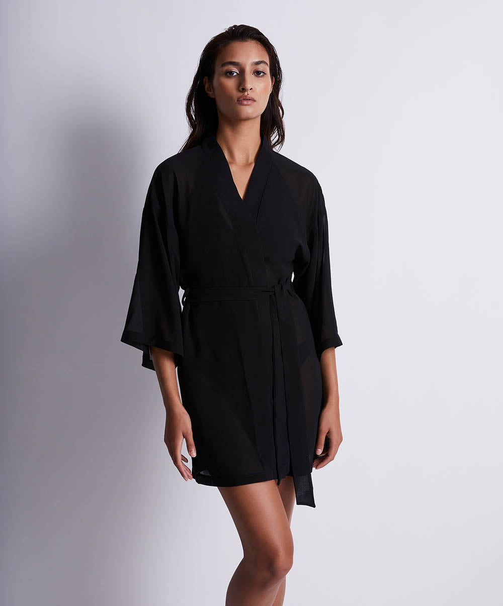 Kimono de plage Evening sand Noir Aubade Bain 2Z65-NOIR