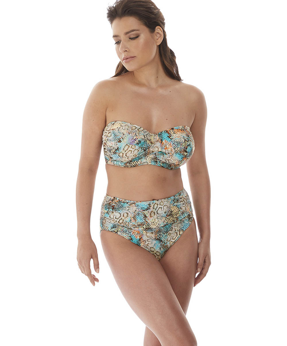 Maillot de bain bandeau twist armatures attache écharpe Fantasie swim Manila Iced aqua FS6772-ICA