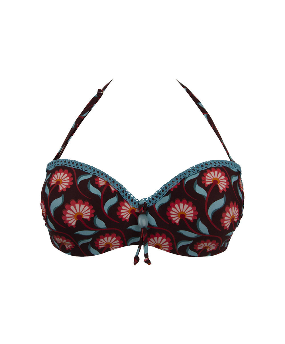 Maillot de bain bandeau coque La Muse Bohème prune Antigel Bain EBB7136-PB