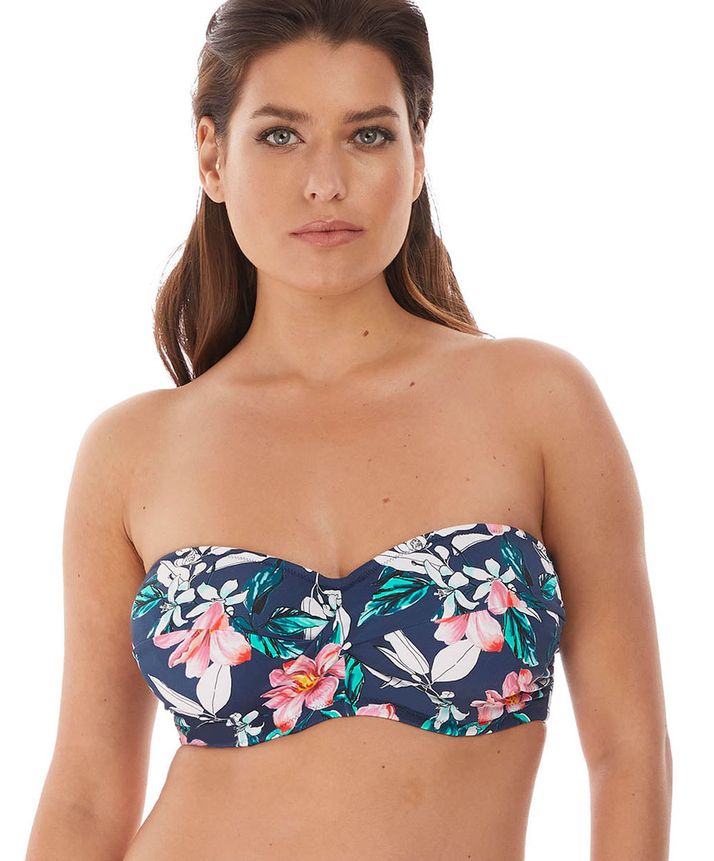 Maillot de bain de bain bandeau twist armatures attache écharpe Fantasie swim Port maria Ink FS6892-INK