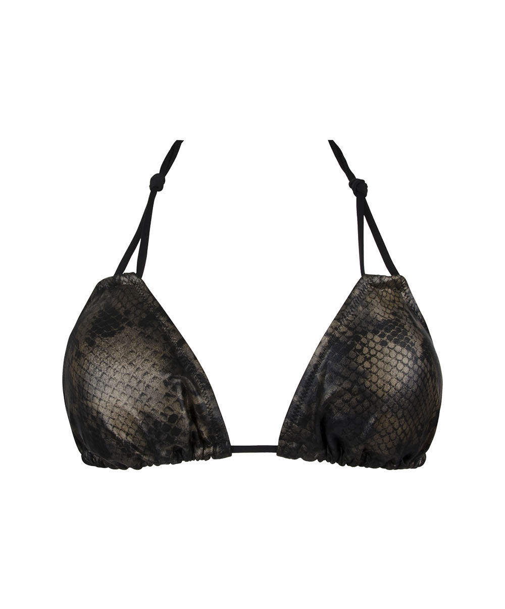 Maillot de bain triangle mousse La rebelle chic Python or Antigel Bain EBB2725-PO