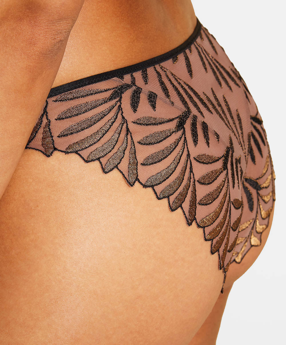 Slip italien Aubade x Iris Van Herpen Sensory illusion Golden Leaves Aubade RC27-GLEA