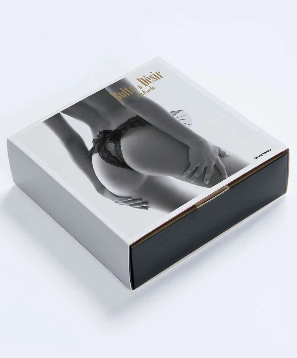 string fendu boite a désir aubade P023 noir et blanc
