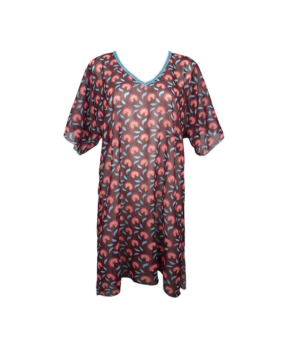 Tunique de plage La Muse Bohème prune Antigel Bain ESB4436-PB