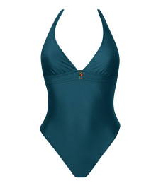 One-piece Swimsuit and Slimming : One piece swimsuit neck tie no wires
