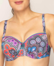 Plus size swim bra with moulded cups
