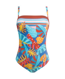 One-piece Swimsuit and Slimming : One piece bustier swimsuit padded 