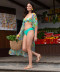Robe de plage longue forme kimono La Feminissima vert émeraude Antigel Bain ESB2970 VE 2