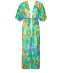 Robe de plage longue forme kimono La Feminissima vert émeraude Antigel Bain ESB2970 VE 100