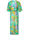 Robe de plage longue forme kimono La Feminissima vert émeraude Antigel Bain ESB2970 VE 101