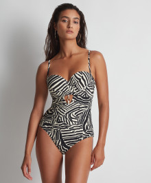 SWIMMING SUITS : Sexy one piece bustier padded swimsuit