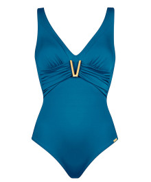 One-piece Swimsuit and Slimming : Maillot de bain 1 pièce gainant sans armatures ocean blue